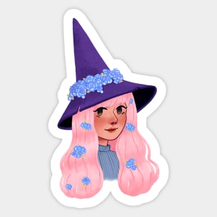 Magical girl with a hat Sticker